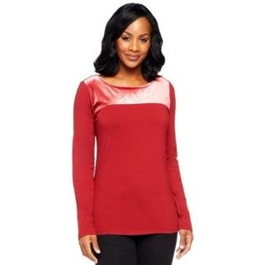 Liz Claiborne NY Red Velvet Knit Top